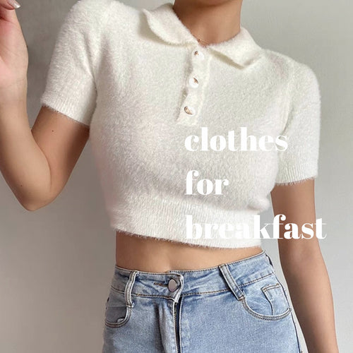Fuzzy Crop Shirt